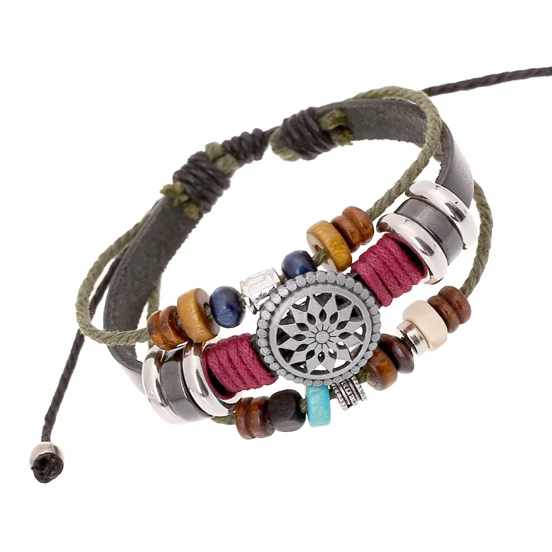 Handmade Bohemian Vintage Fashion Cowhide Versatile Beads Bracelet Wood Button Beads Unisex Adjustable Bracelet
Handmade Bohemian Vintage Fashion Cowhide Versatile Beads Bracelet Wood Button Beads Unisex Adjustable Bracelet
