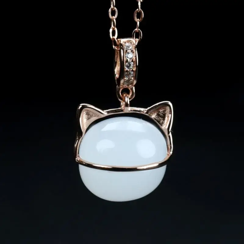Natural White Jade Cat Pendant 925 Sterling Silver Necklace Women Fine Jewelry Accessorie Hetian Jade Nephrite Lucky Amulet Gift
Natural White Jade Cat Pendant 925 Sterling Silver Necklace Women Fine Jewelry Accessorie Hetian Jade Nephrite Lucky Amulet Gift