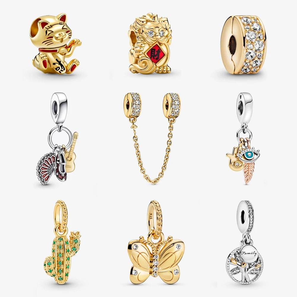 925 Sterling Silver Charms Beads Original Gold Clip Safety Chain Charm Fit Pandora Bracelets Necklaces Diy Jewelry For Women
925 Sterling Silver Charms Beads Original Gold Clip Safety Chain Charm Fit Pandora Bracelets Necklaces Diy Jewelry For Women