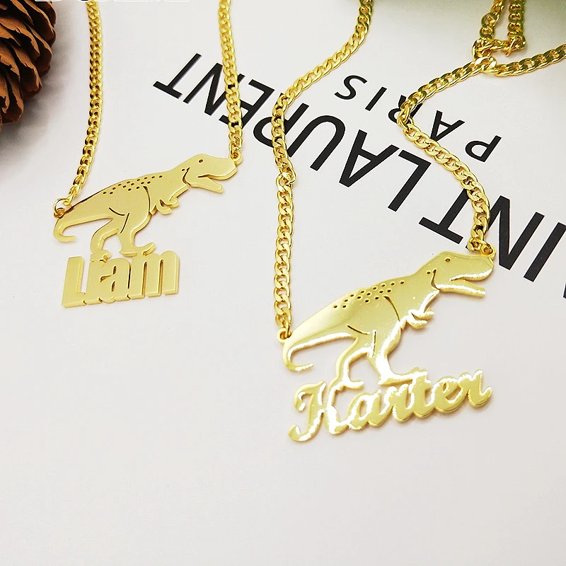 Stainless Steel Custom Detachable Dinosaur Name Necklace Cuban Chain Anime Nameplate Personalized Necklace Women Child Jewelry
Stainless Steel Custom Detachable Dinosaur Name Necklace Cuban Chain Anime Nameplate Personalized Necklace Women Child Jewelry