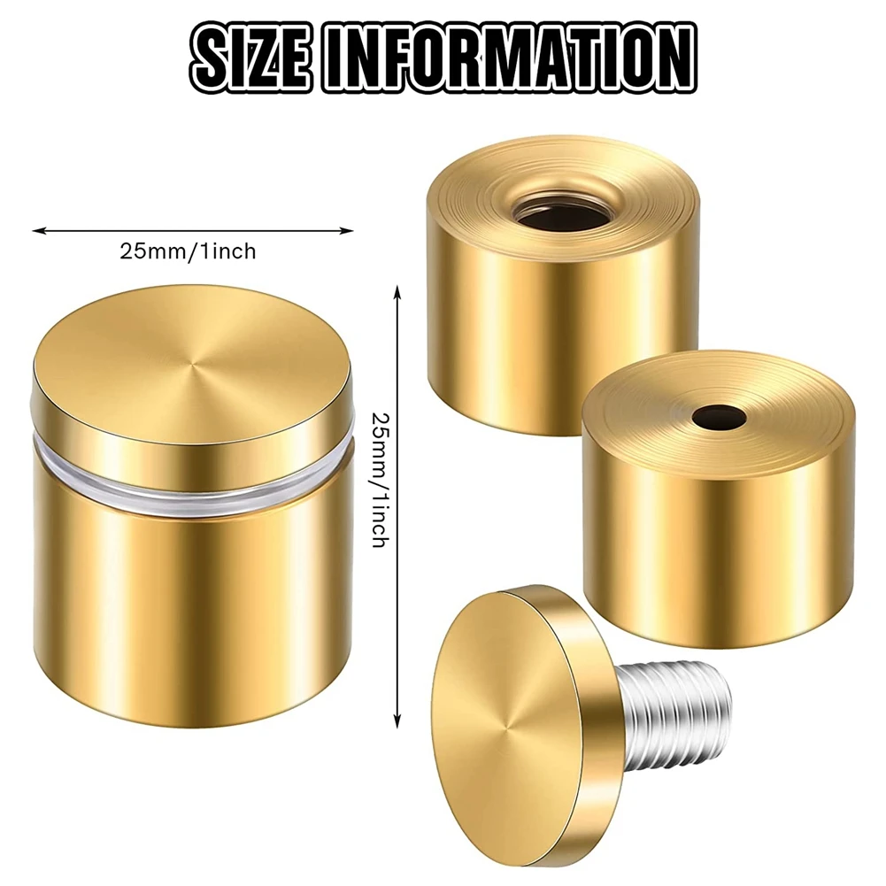 8 Sets Standoff Screws Advertising Nail Standoff Wall Mounting Hardware for Hanging Acrylic Picture Frame (25 x 25mm)
8 Sets Standoff Screws Advertising Nail Standoff Wall Mounting Hardware for Hanging Acrylic Picture Frame (25 x 25mm)