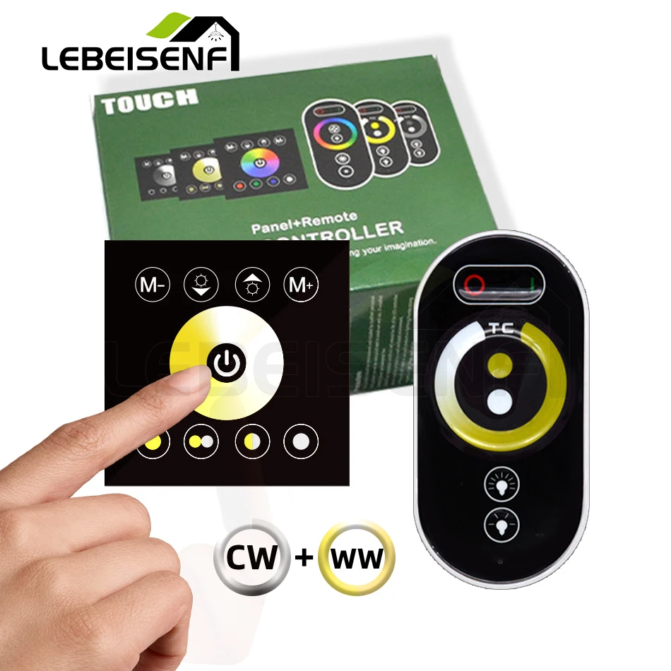 Dual Color LED Dimmer Panel DC 12V 24V 12A RGBW Controller with RF Wireless Full Touch Remote Control for 5050 LED Strip Lights
Dual Color LED Dimmer Panel DC 12V 24V 12A RGBW Controller with RF Wireless Full Touch Remote Control for 5050 LED Strip Lights