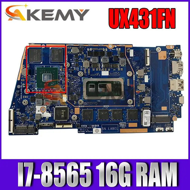 UX431FN mainboard For ASUS UX431F UX431FN i7-8565 CPU 16G RAM laptop motherboard 100% Tested Working
UX431FN mainboard For ASUS UX431F UX431FN i7-8565 CPU 16G RAM laptop motherboard 100% Tested Working