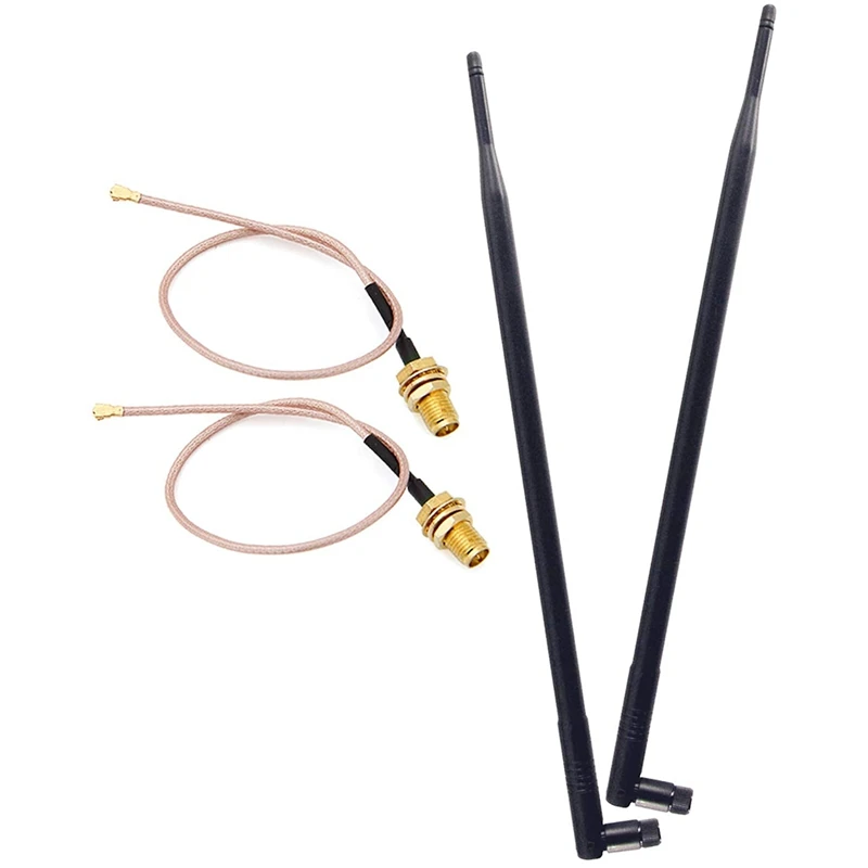 Set Of 2 Omni-Directional Wi-Fi Long Range Dual Band 9 Dbi Antenna 2.4/5Ghz 802.11N/B/G And 2 RF Female Pigtail Antenna
Set Of 2 Omni-Directional Wi-Fi Long Range Dual Band 9 Dbi Antenna 2.4/5Ghz 802.11N/B/G And 2 RF Female Pigtail Antenna