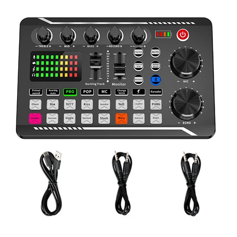 Volume Control Audio Mixer Live Sound Card Noise Cancelling For Phone Computer Desktop With LED Light
Volume Control Audio Mixer Live Sound Card Noise Cancelling For Phone Computer Desktop With LED Light