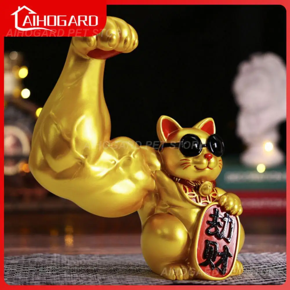 

Welcome Cat Door Interior Fortune Cat Powered Lucky Cat Figurine Lucky Cat Statue Home Decoration Waving Arm Muscle Arm Gift