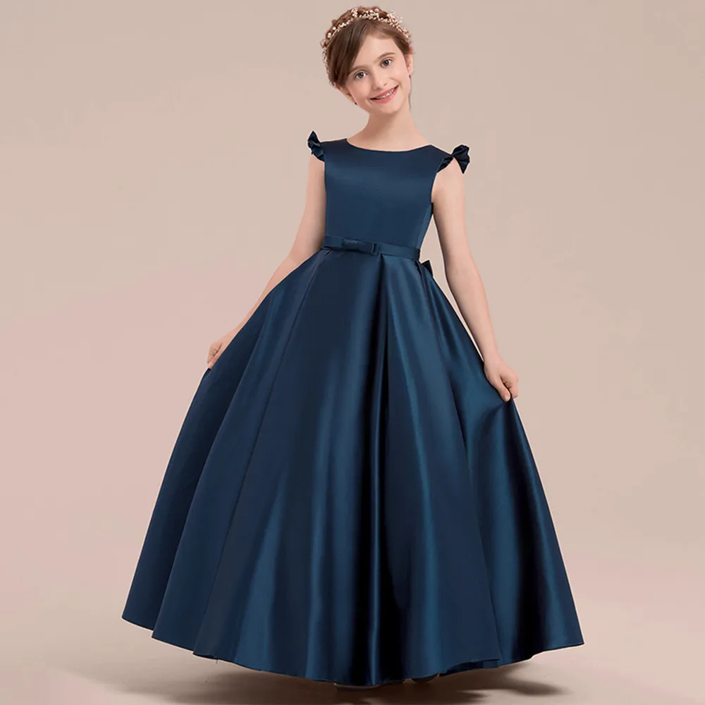 Princess Navy Blue Flower Girls Dresses Long A Line Bowknot O-neck 2022 Little Kids Birthday Dress Party Vestidos
Princess Navy Blue Flower Girls Dresses Long A Line Bowknot O-neck 2022 Little Kids Birthday Dress Party Vestidos