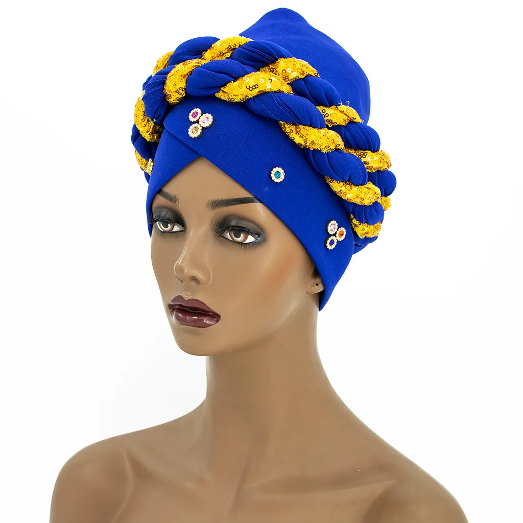 Glitter Sequins Braids Auto Gele African Headtie Ready to Wear Women's Braid Turban Caps Ladies Head Wraps Nigerian Wedding Gele
Glitter Sequins Braids Auto Gele African Headtie Ready to Wear Women's Braid Turban Caps Ladies Head Wraps Nigerian Wedding Gele