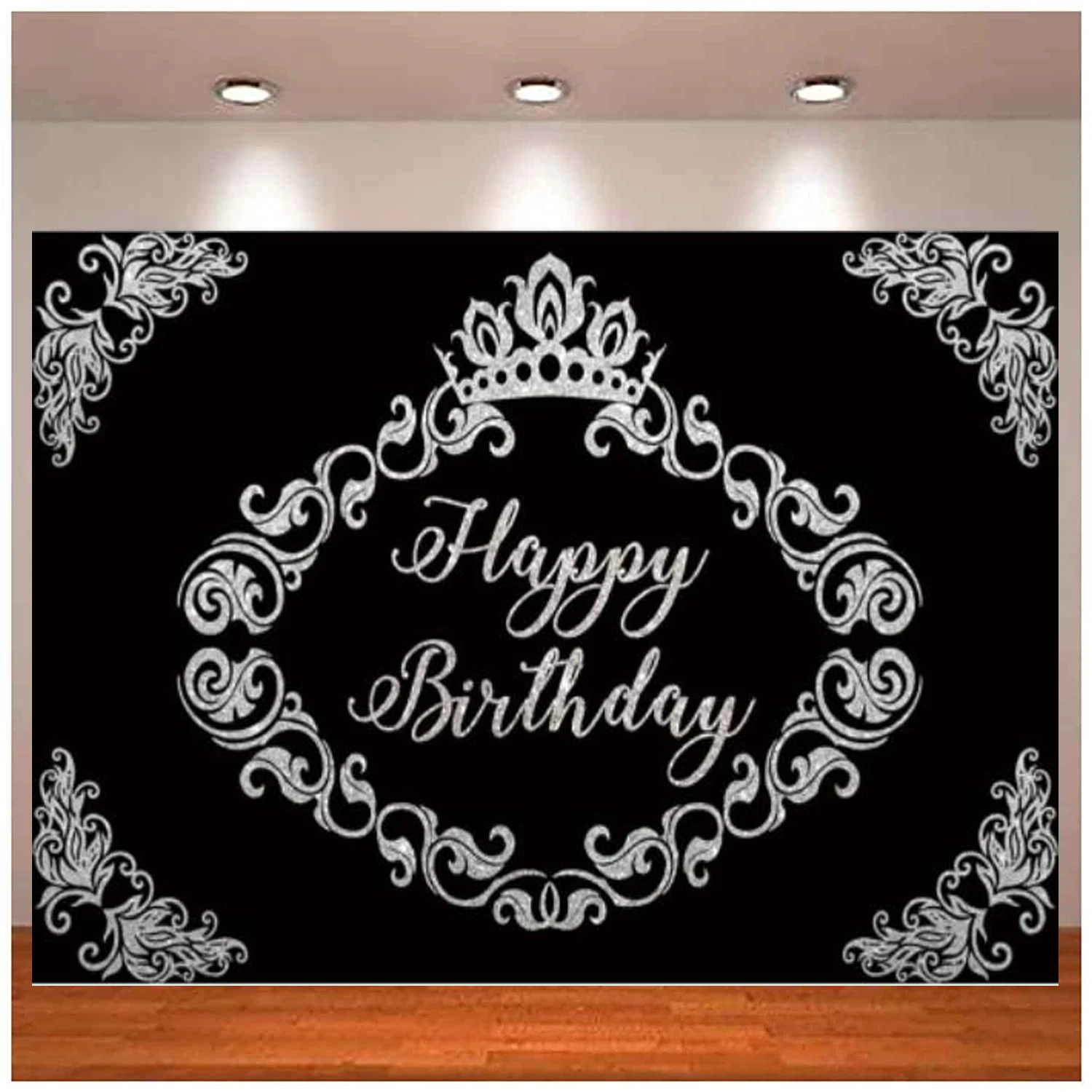 Sliver Crown Happy Birthday Photography Backdrop Luxury Vintage Baroque Design Black Background Princess Queen Woman Girl Party
Sliver Crown Happy Birthday Photography Backdrop Luxury Vintage Baroque Design Black Background Princess Queen Woman Girl Party