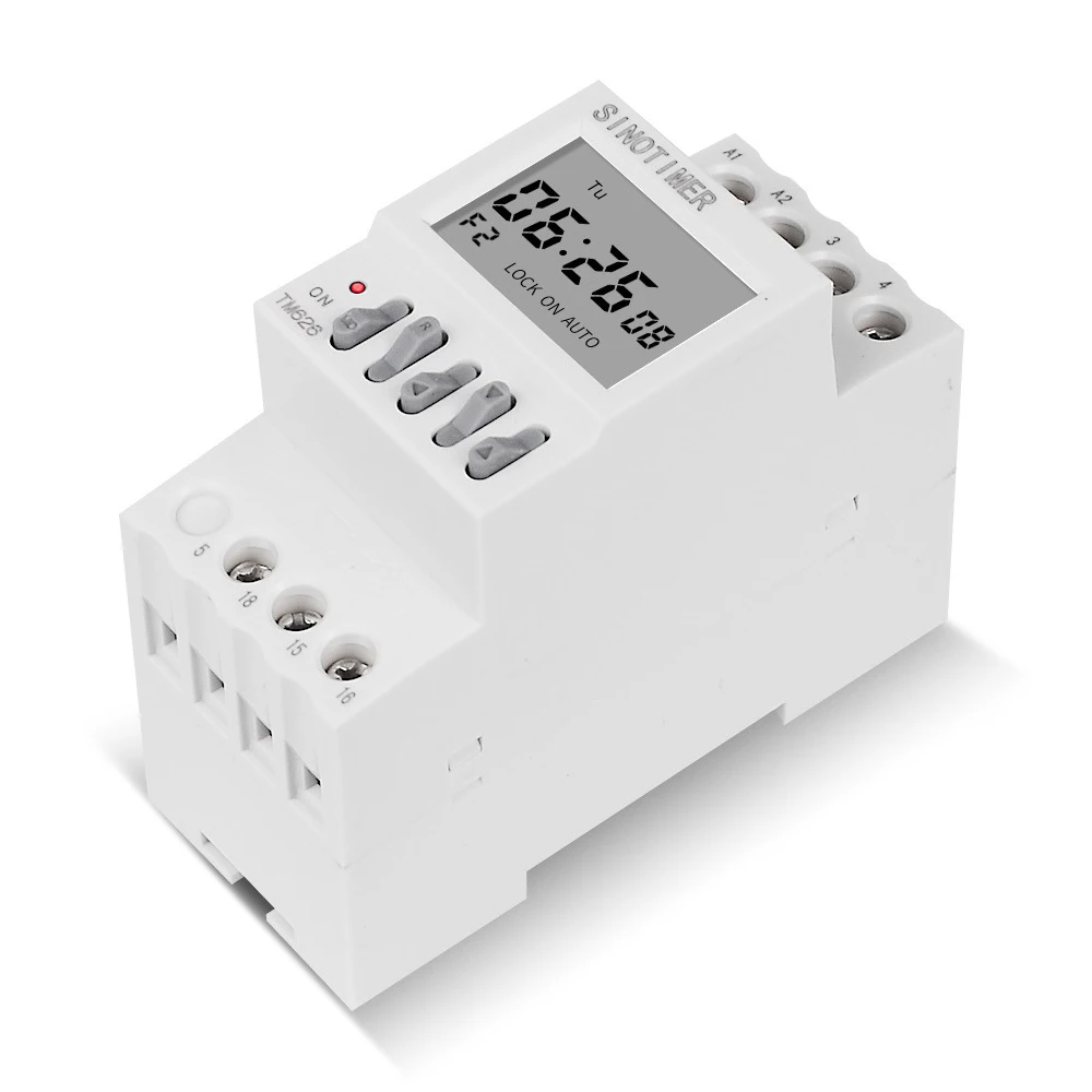 

TM626 2 Channel Timer Switch 220V Two Groups Output Separate Control 7 Days Weekly Programmable Timer 35mm Din Rail Installation