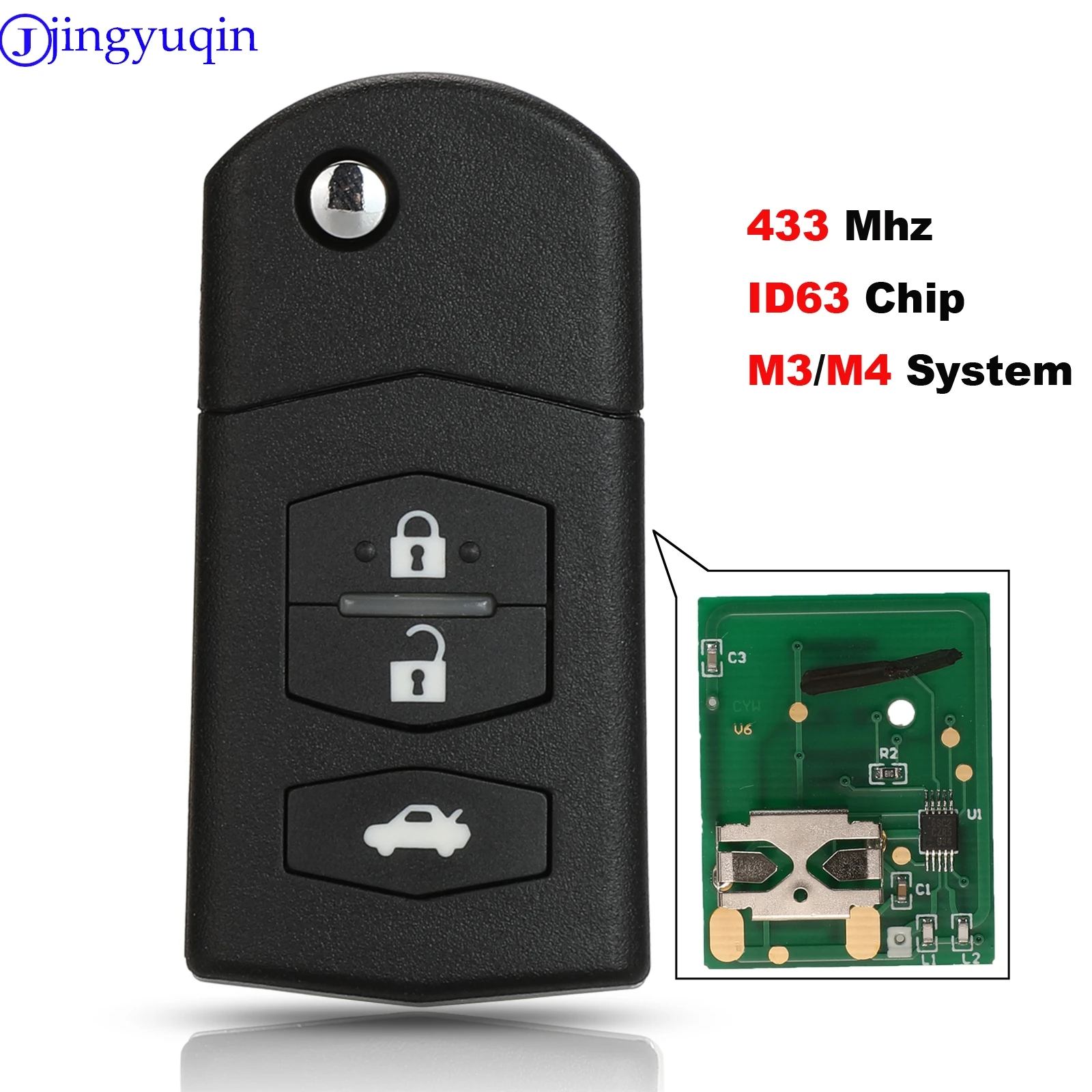 Jingyuqin дистанционный ключ от автомобиля 315/433 МГц для Mazda 3 6 2006-2020 системы M3/M6 41797/41528/41840/41521 5WK43449D/E/F 
Jingyuqin дистанционный ключ от автомобиля 315/433 МГц для Mazda 3 6 2006-2020 системы M3/M6 41797/41528/41840/41521 5WK43449D/E/F
