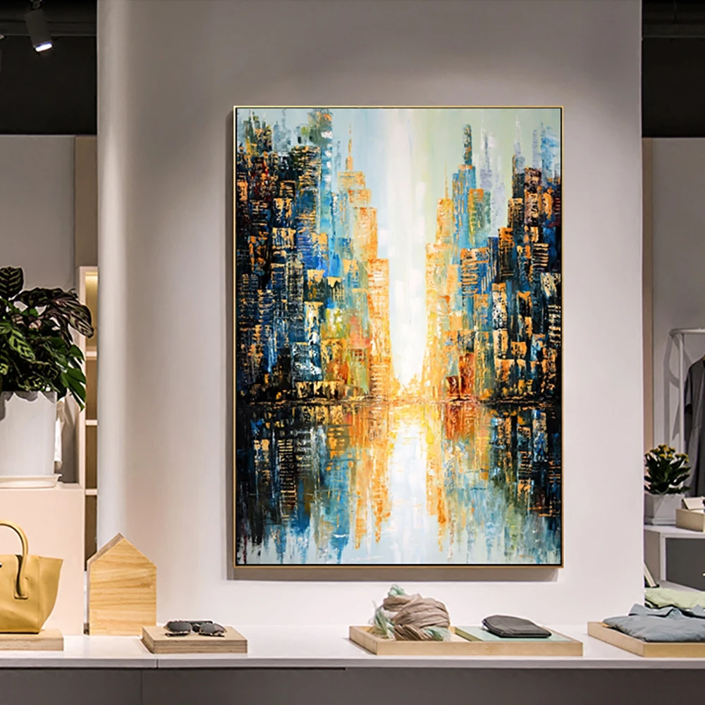 3D Палетка ножей Ручная роспись холст Картина маслом абстрактный город здание пейзаж живопись гостиная спальня современный декор стен 
3D Палетка ножей Ручная роспись холст Картина маслом абстрактный город здание пейзаж живопись гостиная спальня современный декор стен