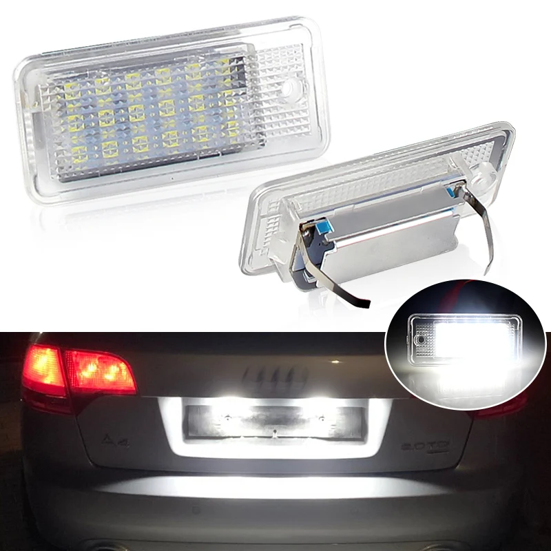 

2PCS Canbus Led License Plate Light Number Plate Lamp For Audi A3 A4 S4 RS4 B6 B7 A6 RS6 S6 C6 S5 2D Cabrio Q7 A8 S8 RS4 Avant