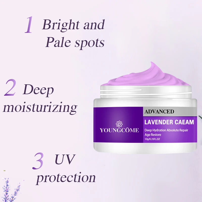 10/30/50g Lavender Facial Cream Whitening Moisturizing Anti Acne Shrink Pores Lifting Firming Face Skin Care Remove Spots
10/30/50g Lavender Facial Cream Whitening Moisturizing Anti Acne Shrink Pores Lifting Firming Face Skin Care Remove Spots