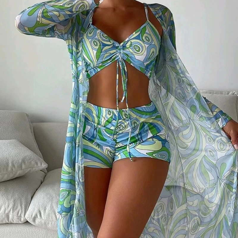 Tropical High Waist Bikinis 2023 Sexy 3Piece Bikini Set Cover Up Swimsuit for Women Long Sleeve Swimwear Beach Wear Bathing Suit
Tropical High Waist Bikinis 2023 Sexy 3Piece Bikini Set Cover Up Swimsuit for Women Long Sleeve Swimwear Beach Wear Bathing Suit