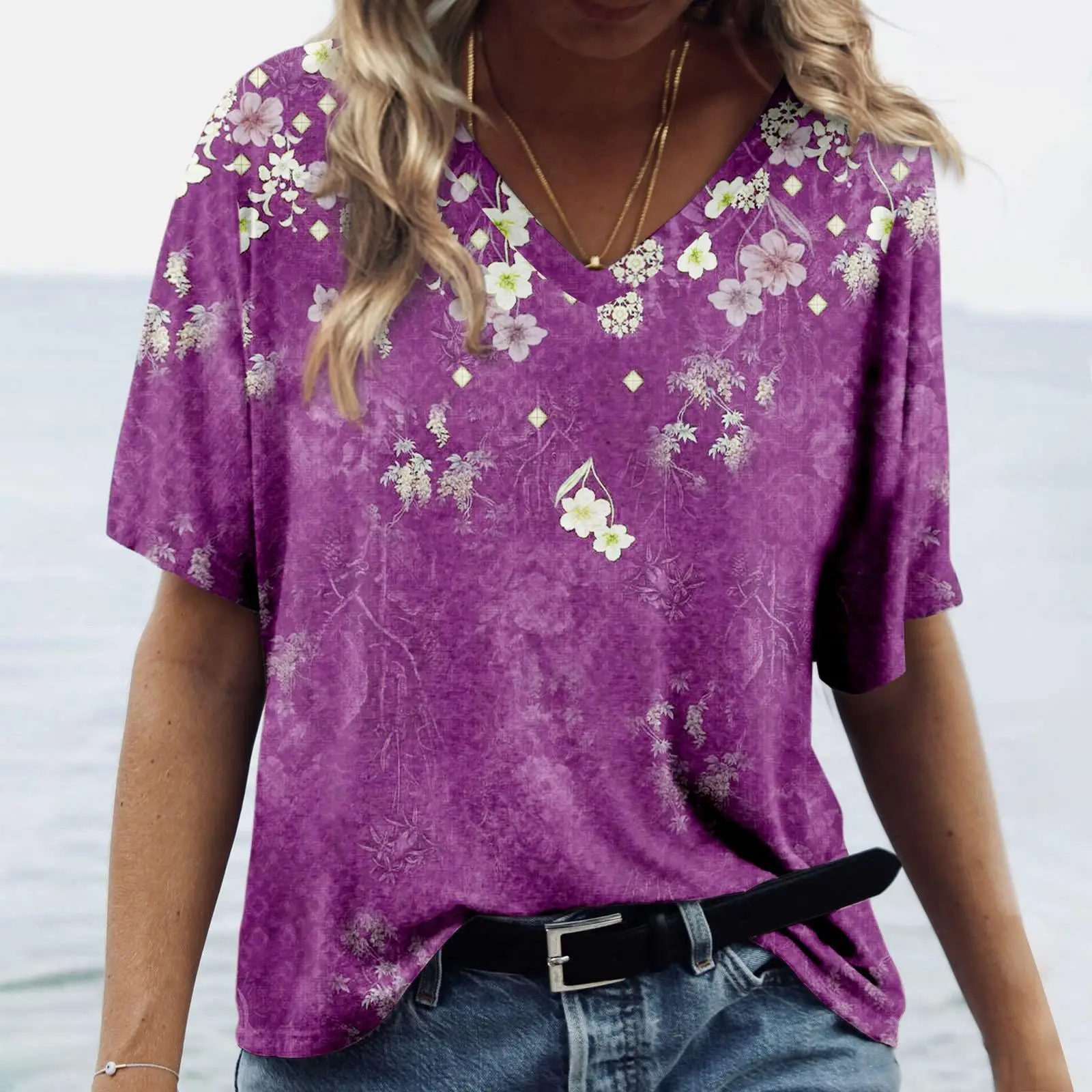 Summer Women T-Shirts 3d Fashion Flowers Print Harajuku T Shirt Oversized Tees For Ladies Clothing New Short Sleeve V-Neck Tops
Summer Women T-Shirts 3d Fashion Flowers Print Harajuku T Shirt Oversized Tees For Ladies Clothing New Short Sleeve V-Neck Tops