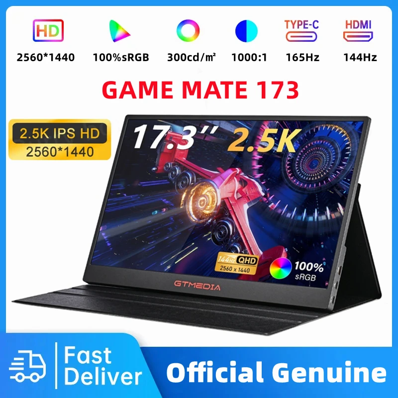 GTMEDIA Portable Monitor 165Hz 17.3 QHD 2560*1440 IPS Gaming Display Dual-Speaker HDMI&Type-C External Monitor for Laptop Phone
GTMEDIA Portable Monitor 165Hz 17.3 QHD 2560*1440 IPS Gaming Display Dual-Speaker HDMI&Type-C External Monitor for Laptop Phone