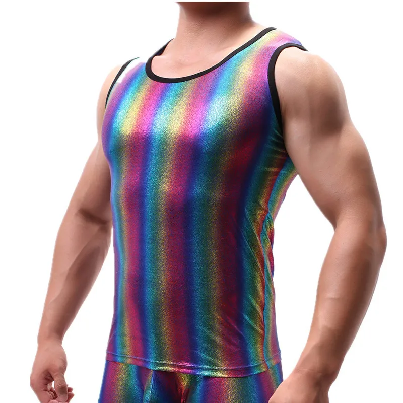 Mens Rainbow Striped Tank Top Vest Sports Gym Fitness Sexy Undershirts Summer Casual Tops T-shirt Sleeveless Homme Tank Clubwear
Mens Rainbow Striped Tank Top Vest Sports Gym Fitness Sexy Undershirts Summer Casual Tops T-shirt Sleeveless Homme Tank Clubwear