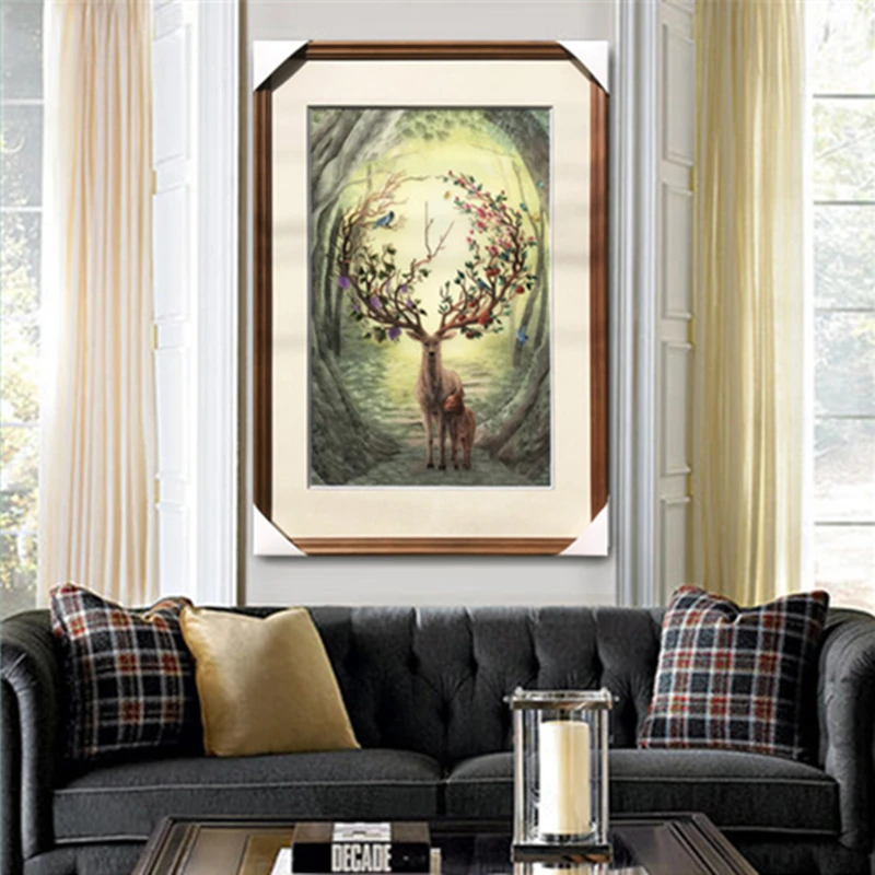 Mural hand embroidery a deer forward living room tea restaurant porch interior decoration painting Su embroidery gift painting S
Mural hand embroidery a deer forward living room tea restaurant porch interior decoration painting Su embroidery gift painting S