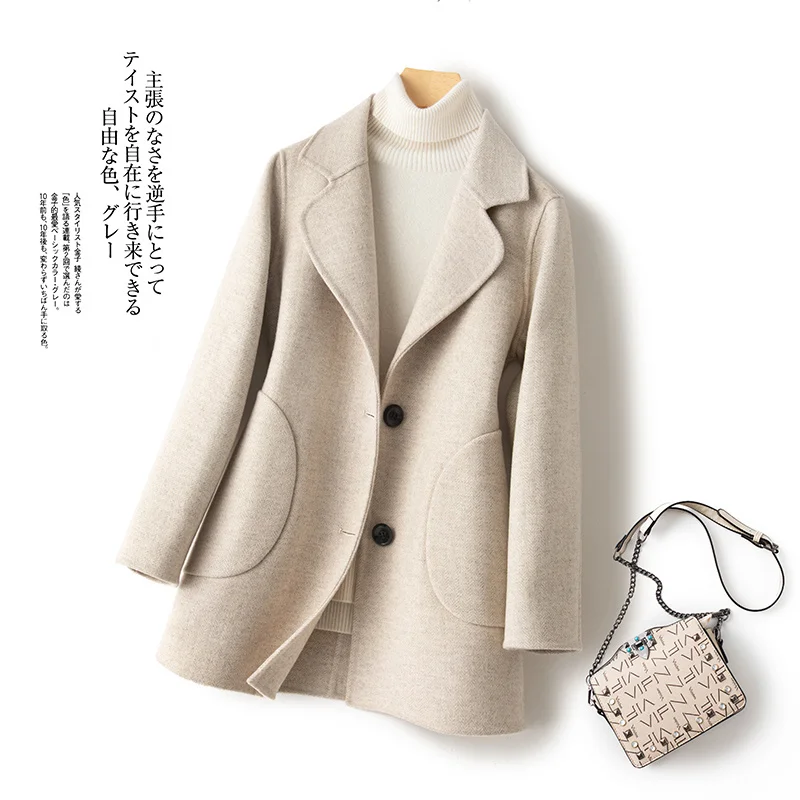 Autumn and Winter Double sided Cashmere Coat Women's Mid length Korean Edition Versatile Slim Fit Fashion High end Small Woolen
Autumn and Winter Double sided Cashmere Coat Women's Mid length Korean Edition Versatile Slim Fit Fashion High end Small Woolen