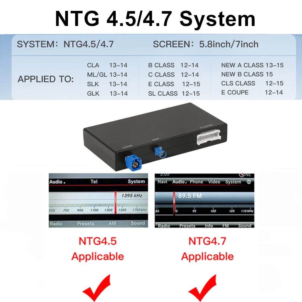CARABC для Mercedes Benz NTG4.5 4.7 System A B C CLA CLS GLA GLK SLK ML GL Беспроводной адаптер CarPlay Android Auto Module
CARABC для Mercedes Benz NTG4.5 4.7 System A B C CLA CLS GLA GLK SLK ML GL Беспроводной адаптер CarPlay Android Auto Module