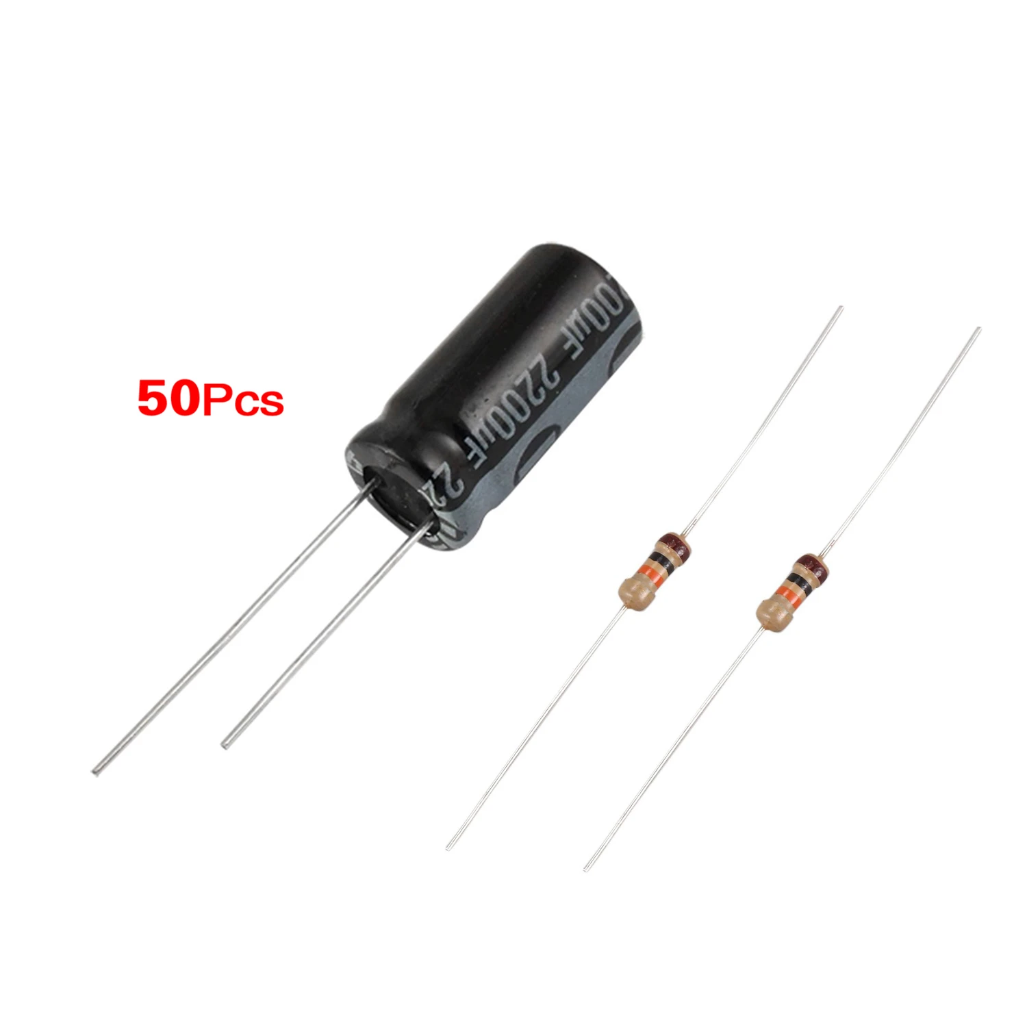 150 Pcs Resistors: 50 Pcs 10X20mm 2200UF 16V Radial Lead Electrolytic Capacitor & 100 Pcs 1/4W 250V 10K Ohm Axial Lead Carbon Fi
150 Pcs Resistors: 50 Pcs 10X20mm 2200UF 16V Radial Lead Electrolytic Capacitor & 100 Pcs 1/4W 250V 10K Ohm Axial Lead Carbon Fi