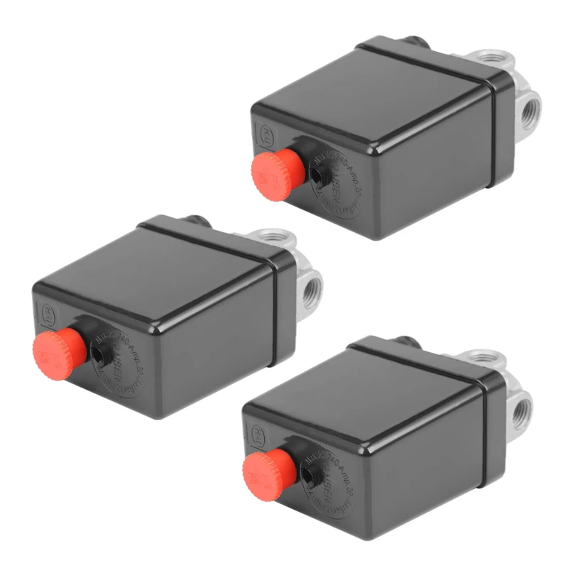 3X Heavy Duty Air Compressor Pressure Switch Control Valve 90 PSI -120 PSI Black
3X Heavy Duty Air Compressor Pressure Switch Control Valve 90 PSI -120 PSI Black