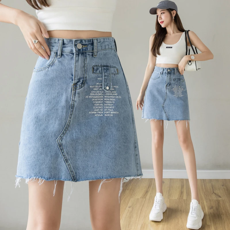 Джинсовая юбка для женщин, тонкая нестандартная облегающая юбка из денима с высокой талией, на лето
Джинсовая юбка для женщин, тонкая нестандартная облегающая юбка из денима с высокой талией, на лето