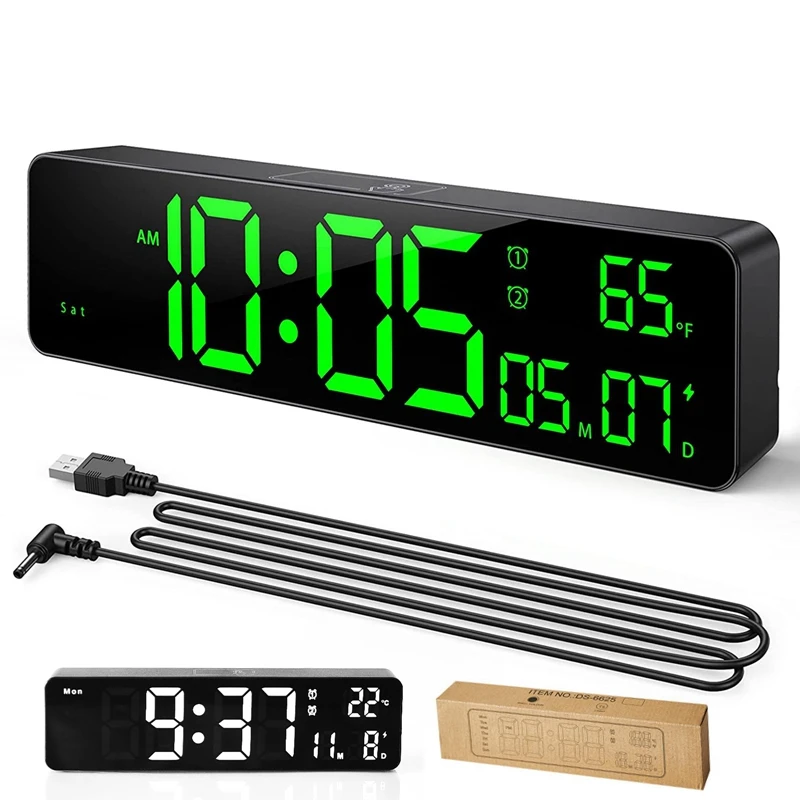 10Inch LED Digital Wall Clock Smart Brightness Touch Control Time Date Indoor Temperature 2 Alarm Clocks Snooze Large Desk Clock
10Inch LED Digital Wall Clock Smart Brightness Touch Control Time Date Indoor Temperature 2 Alarm Clocks Snooze Large Desk Clock