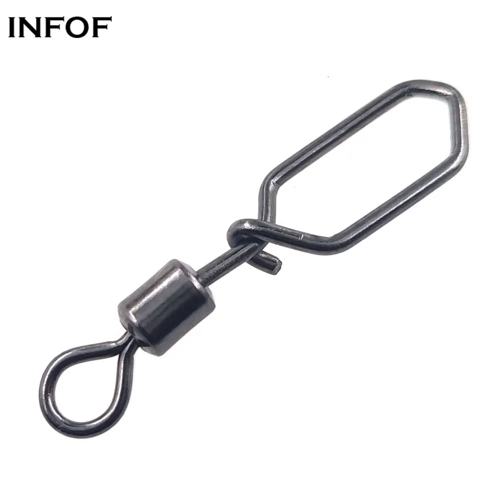 

INFOF 20-pieces Fishing Swivels Snap Stainless Steel Rolling Swivels Fishing Snap Clip Lock Fishook Lure Line Connector