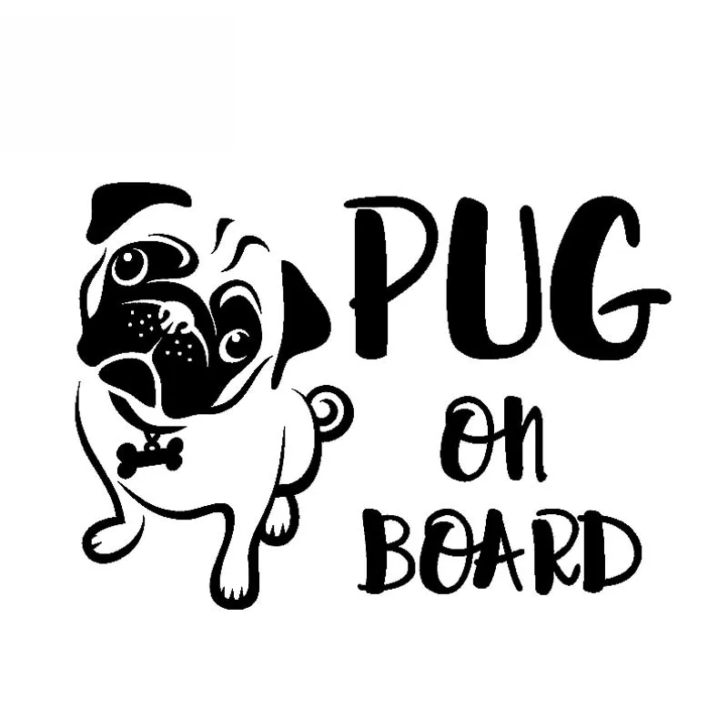 PUG ON BOARD Funny Cute Gog Vinyl Sticker Car Decals Black Silver16.7CM*12CM
PUG ON BOARD Funny Cute Gog Vinyl Sticker Car Decals Black Silver16.7CM*12CM