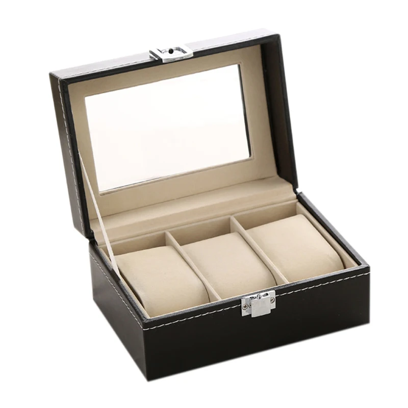 Watch Box Small 3 Slot Mens Black Leather Display Glass Top Jewelry Case Organizer Watch Storage Case Jewelry Box
Watch Box Small 3 Slot Mens Black Leather Display Glass Top Jewelry Case Organizer Watch Storage Case Jewelry Box