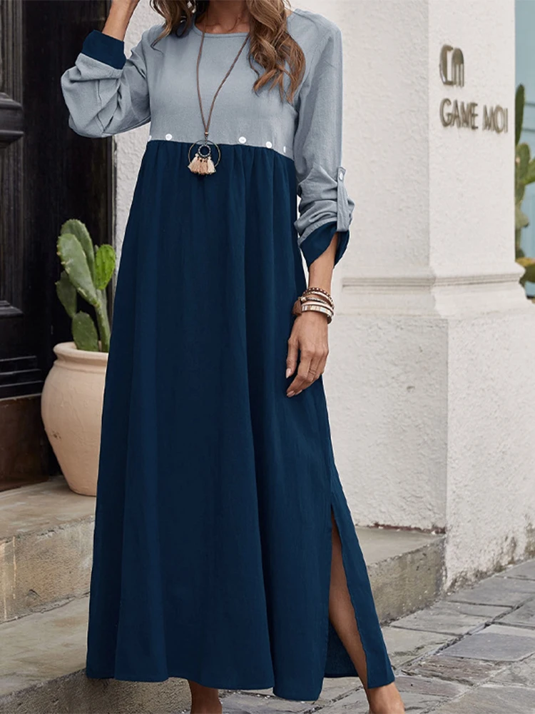 Женские Элегантные платья с длинным рукавом, модное повседневное длинное платье в стиле пэчворк с круглым вырезом, женское свободное празд...
Женские Элегантные платья с длинным рукавом, модное повседневное длинное платье в стиле пэчворк с круглым вырезом, женское свободное празд...