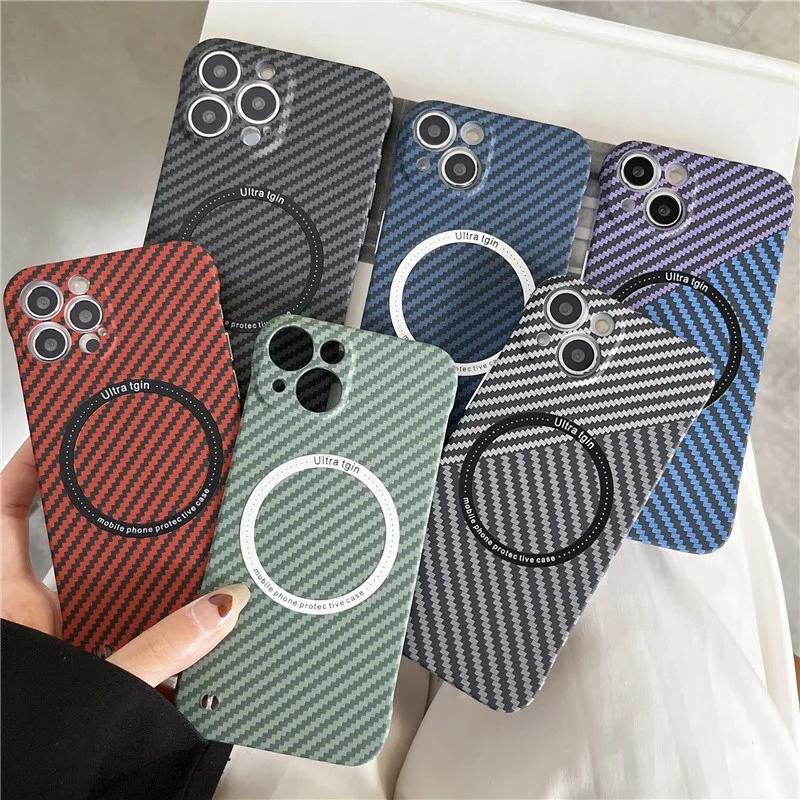 Carbon Fiber Texture Frameless For Magsafe Magnetic Wireless Charging Case For iPhone 14 13 12 11 Pro Max Hard PC 14plus Cover
Carbon Fiber Texture Frameless For Magsafe Magnetic Wireless Charging Case For iPhone 14 13 12 11 Pro Max Hard PC 14plus Cover