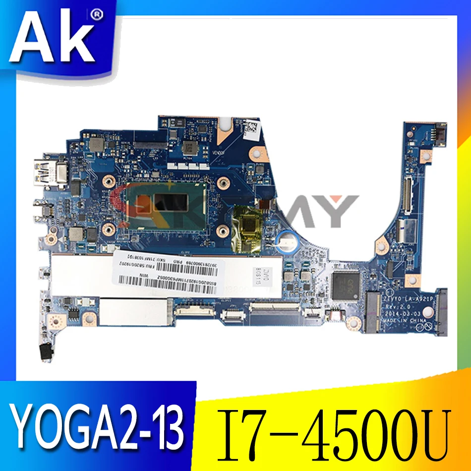 Applicable to YOGA2-13 notebook motherboard I7-4500U 4G.I7-4510U 4G number LA-A921P FRU 90005931 5B20G19204
Applicable to YOGA2-13 notebook motherboard I7-4500U 4G.I7-4510U 4G number LA-A921P FRU 90005931 5B20G19204