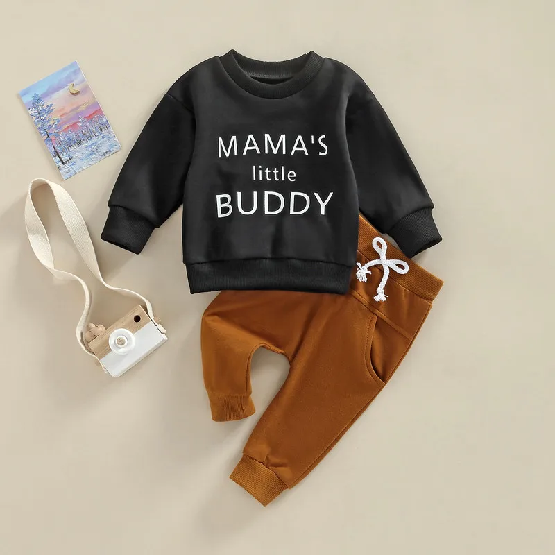 Toddler Baby Boy Pant Sets Autumn Clothes Long Sleeve Letter Sweatshirt and Solid Color Trousers with Pockets Baby Clothing
Toddler Baby Boy Pant Sets Autumn Clothes Long Sleeve Letter Sweatshirt and Solid Color Trousers with Pockets Baby Clothing