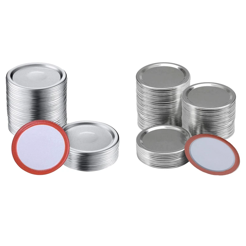 200 Pcs Mouth 70MM/86 MM Mason Jar Canning Lids, Reusable Leak Proof Split-Type Silver Lids With Silicone Seals Rings
200 Pcs Mouth 70MM/86 MM Mason Jar Canning Lids, Reusable Leak Proof Split-Type Silver Lids With Silicone Seals Rings