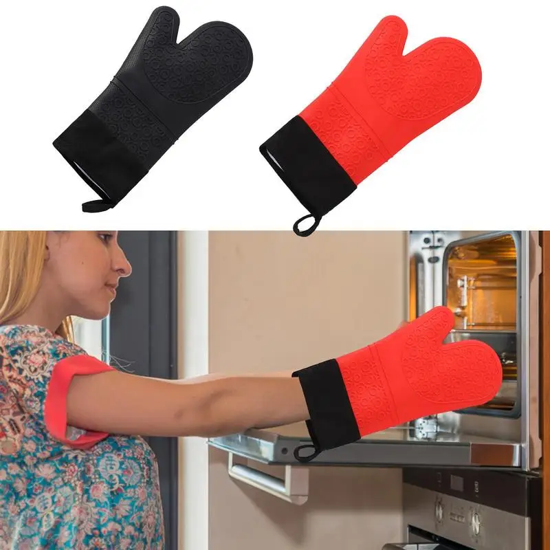

Силиконовые перчатки ручной выпечки, перчатки для выпечки в микроволновой печи, кухонные Противоскользящие силиконовые митенки для кухни