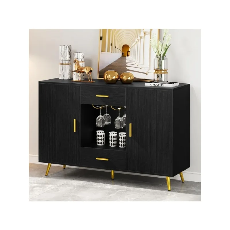 Modern Coffee Bar Cabinet with Doors + Drawers, 300 lbs Capacity Storage Cabinet w/Adjustable Shelf for Living Room, Kitchen
Modern Coffee Bar Cabinet with Doors + Drawers, 300 lbs Capacity Storage Cabinet w/Adjustable Shelf for Living Room, Kitchen