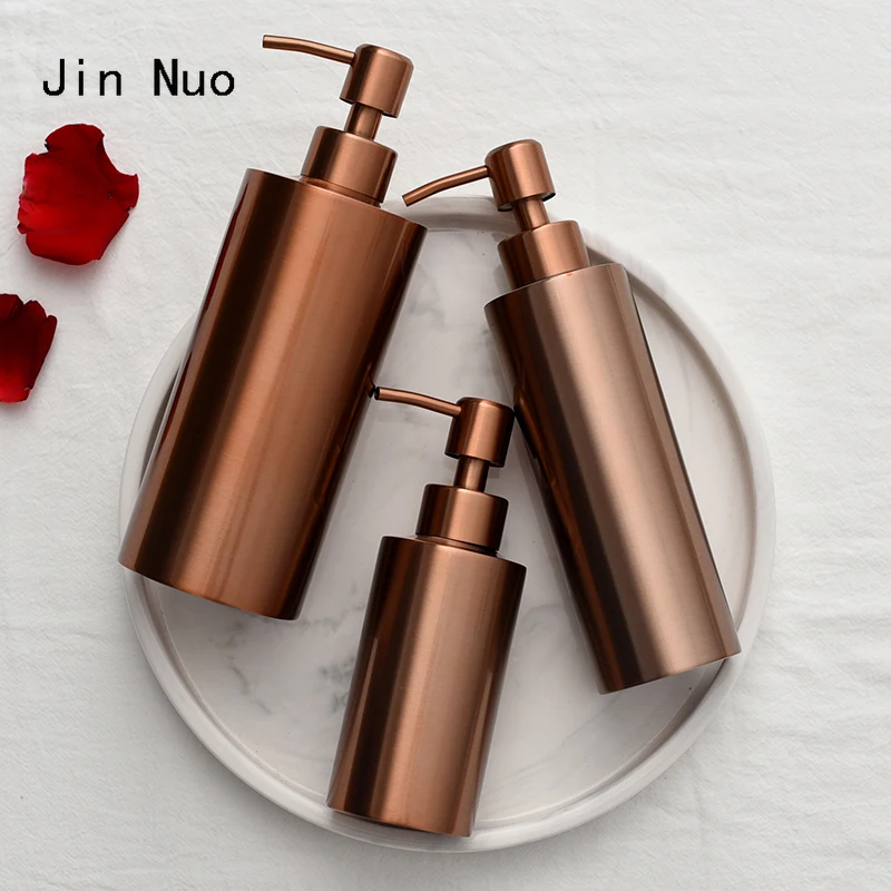 Nordic Rose Gold Push-on Shampoo Bottle Bathroom Decoration Accessories 304 Stainless Steel Hand Soap Dispenser Bottle Modern 
Nordic Rose Gold Push-on Shampoo Bottle Bathroom Decoration Accessories 304 Stainless Steel Hand Soap Dispenser Bottle Modern