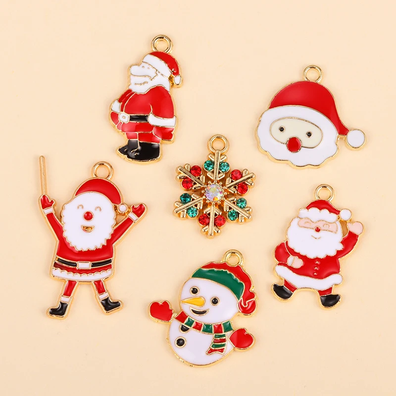 10Pcs Enamel Santa Claus Snowman Charms for DIY Making Pendants Necklaces Earrings Decoration Handmade Xmas Jewelry Supplies
10Pcs Enamel Santa Claus Snowman Charms for DIY Making Pendants Necklaces Earrings Decoration Handmade Xmas Jewelry Supplies