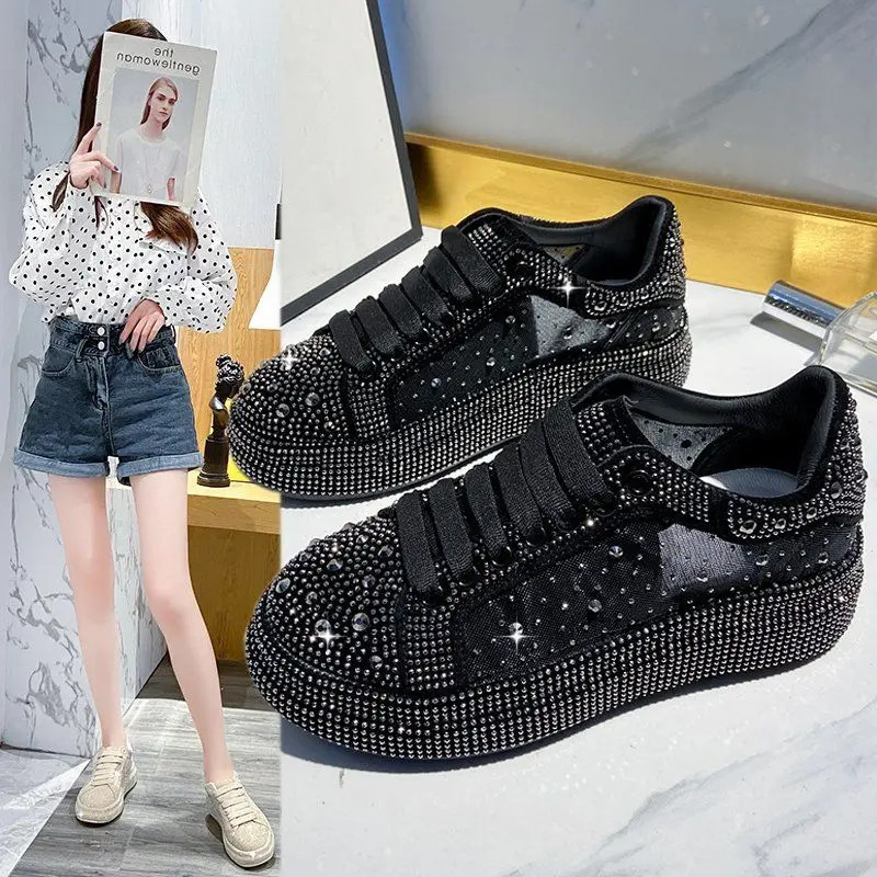 European Station Full Diamond White Shoes Women's Shoes 2022 Summer New Breathable Mesh Thin Platform Shoes with Diamond
European Station Full Diamond White Shoes Women's Shoes 2022 Summer New Breathable Mesh Thin Platform Shoes with Diamond