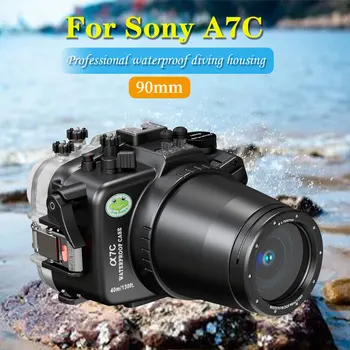 Seafrogs Newest Waterproof Camera Housing for Sony A7C Flat Lens Underwater 40m/130ft Diving Case for Photography Lighting
