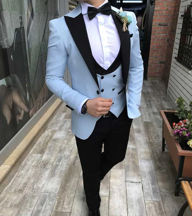 Sky Blue Suits Men Tuxedo 3 Piece Custom Made Terno Slim Fit Groom Custom Wedding Mens Suit Masculino Jacket+Pant+Vest
Sky Blue Suits Men Tuxedo 3 Piece Custom Made Terno Slim Fit Groom Custom Wedding Mens Suit Masculino Jacket+Pant+Vest