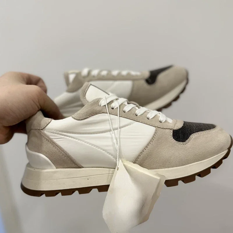 Spring Fall New Round Toe Women's Sneakers Real Leather Luxury Bead Chain Woman Casual Running Shoes
Spring Fall New Round Toe Women's Sneakers Real Leather Luxury Bead Chain Woman Casual Running Shoes