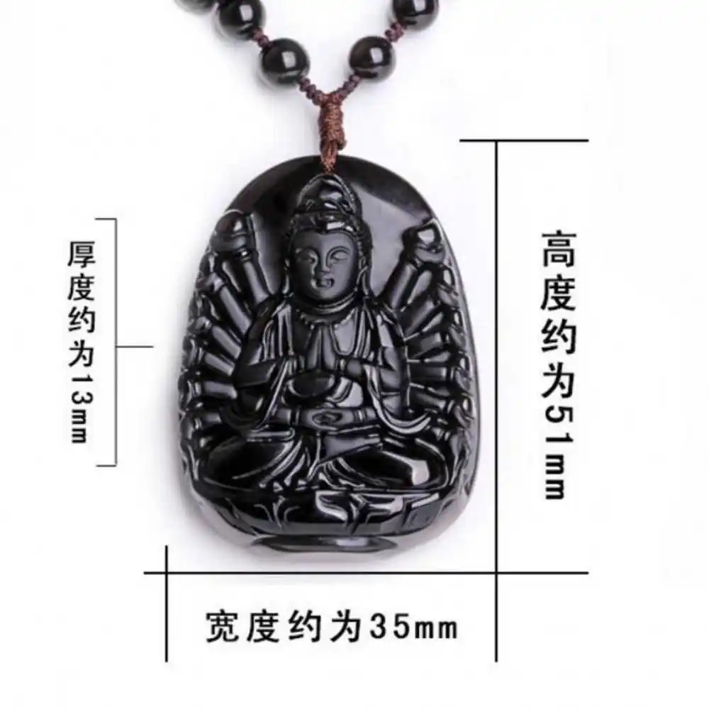 Obsidian Carved Thousand-Hand Kwan-yin Lucky Amulet Pendant Stainless Energy Choker Zodiac Wholesale Gift Charm Clavicle Natural
Obsidian Carved Thousand-Hand Kwan-yin Lucky Amulet Pendant Stainless Energy Choker Zodiac Wholesale Gift Charm Clavicle Natural