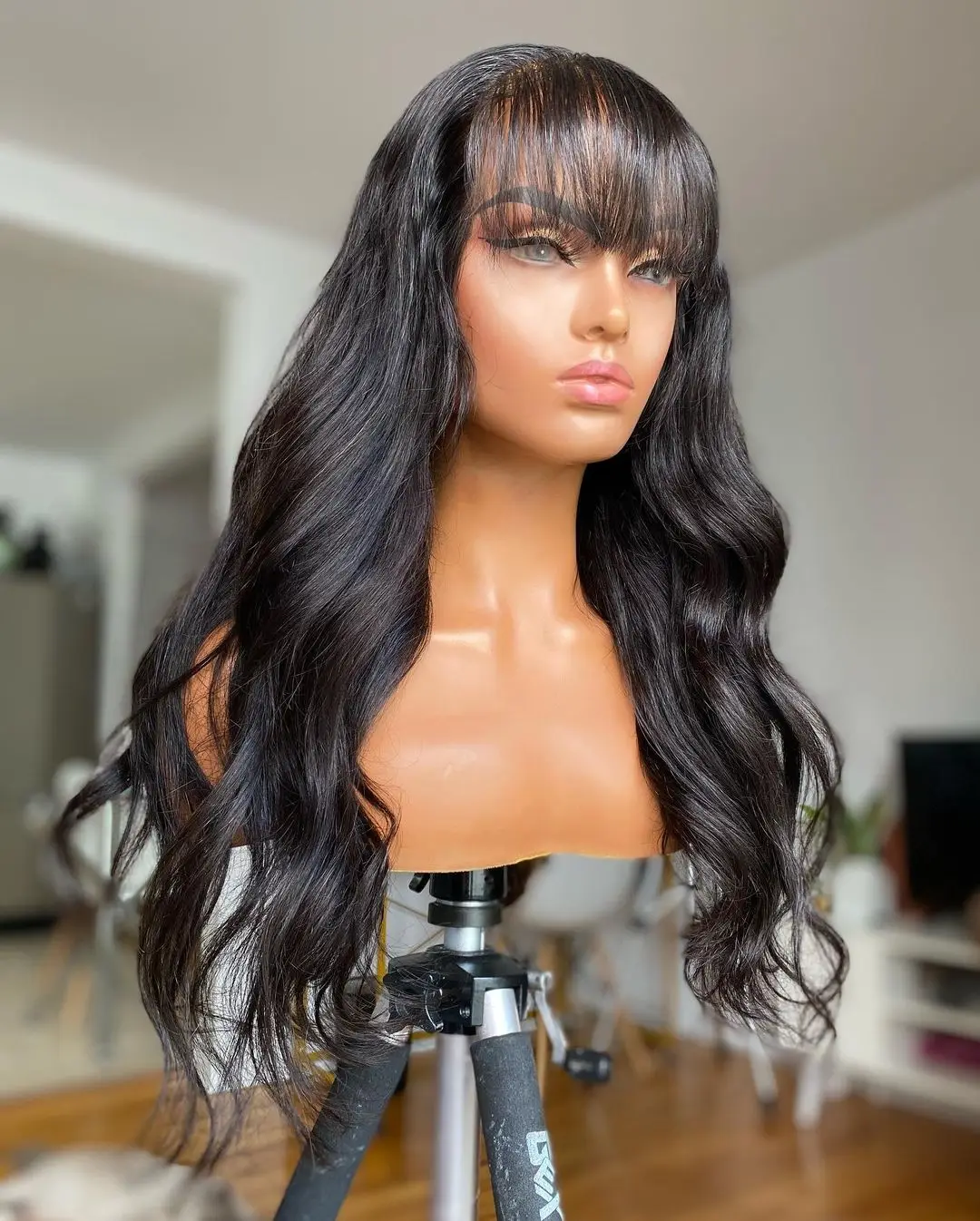 26 Inch Long Body Wave Wig With Bangs Synthetic Machine Wig Natural Black Glueless Wig For Women Heat Resistant Daily
26 Inch Long Body Wave Wig With Bangs Synthetic Machine Wig Natural Black Glueless Wig For Women Heat Resistant Daily