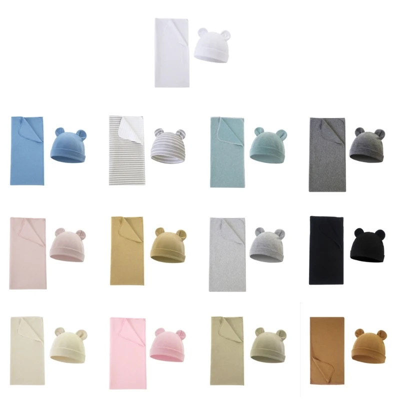 Swaddling Blanket for Baby Solid Color Newborn Hat Photo Wrap Blanket for Infant 0-3M Newborns Photo Wrap Towel
Swaddling Blanket for Baby Solid Color Newborn Hat Photo Wrap Blanket for Infant 0-3M Newborns Photo Wrap Towel