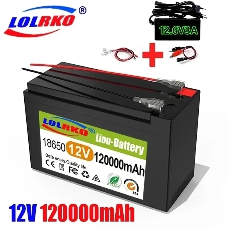 12V 120Ah 120000mAh 18650 lithium battery 30A sprayer built-in high current BMS electric vehicle battery +12.6V charger
12V 120Ah 120000mAh 18650 lithium battery 30A sprayer built-in high current BMS electric vehicle battery +12.6V charger