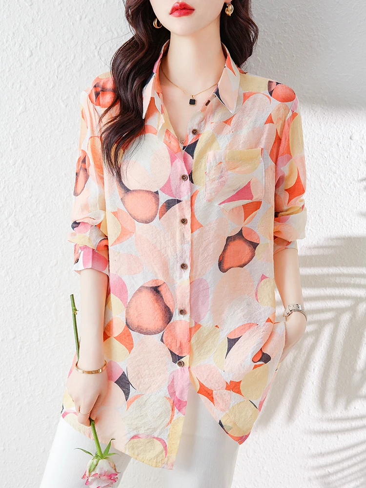 Summer 2023 New Thin Loose Long Sleeve Print Shirt Women's Sunscreen Shirt Woman Top Fashionable Mothers Womenswear T211
Summer 2023 New Thin Loose Long Sleeve Print Shirt Women's Sunscreen Shirt Woman Top Fashionable Mothers Womenswear T211
